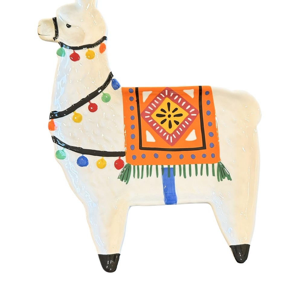 Pier 1 Colorful Llama Holiday Plate